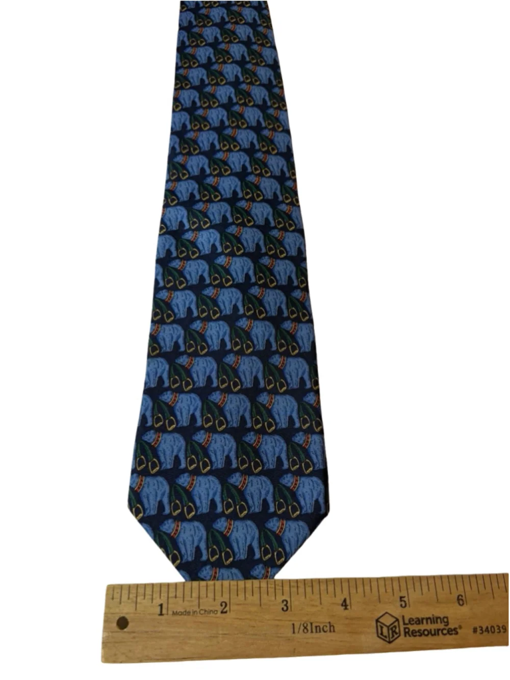 Vintage Brooks Brothers Silk Tie Bear Horse Bit Equestrian Novelty Made in USA